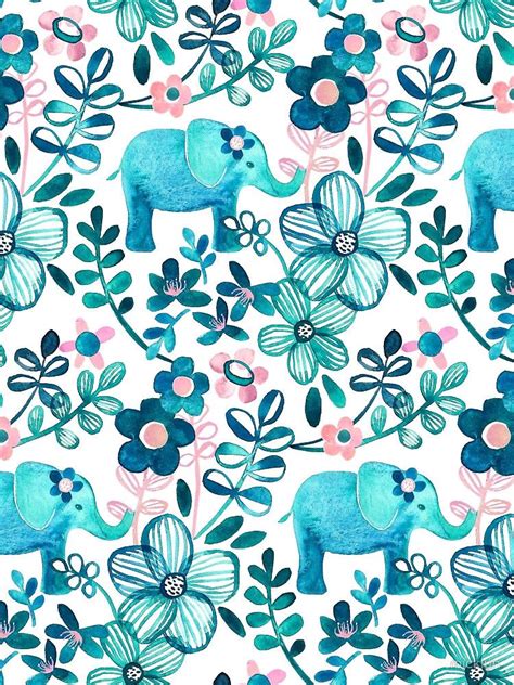 If you have one of your own you'd like to share, send it to us and we'll be happy to include it on our website. Dusty Pink, White and Teal Elephant and Floral Watercolor ...
