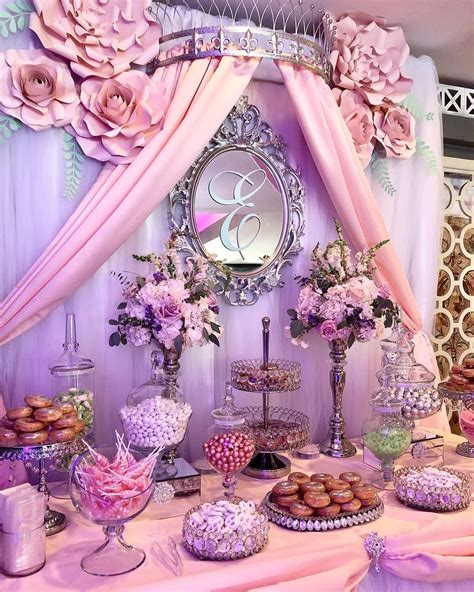 quinceanera candy dessert table by bizziebeecreations paper flowers by ivy… decoracion