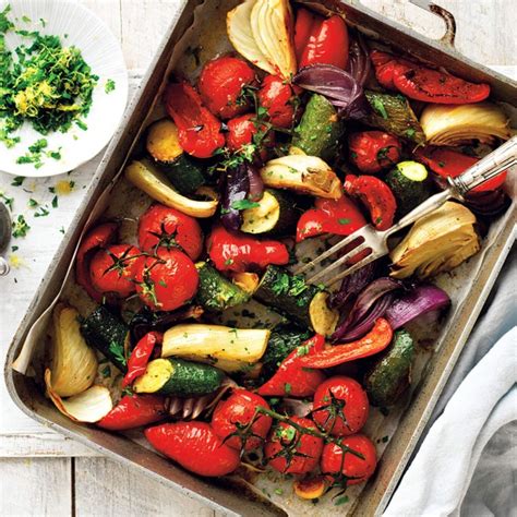 Italian Roasted Vegetables Recipe Myfoodbook Mediterranean Side Dish