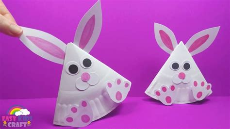 Preschool Easter Rocking Paper Plate Bunny Craft For Kids