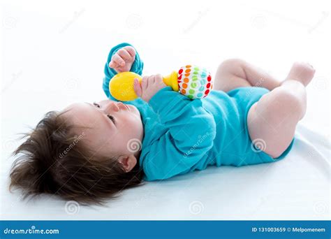 Baby Boy Playing With His Toys Stock Image Image Of White