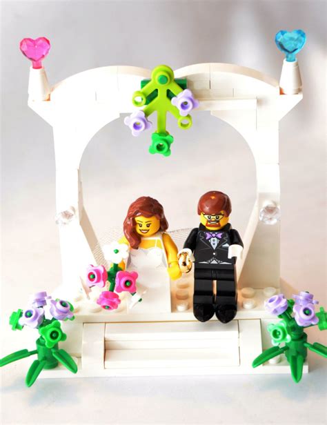 Custom Lego Minifigure Weding Favors Bridal Cake Topper Or Display V3