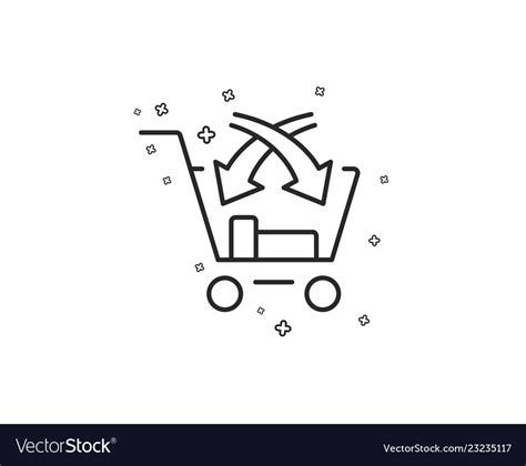 Cross Sell Line Icon Market Retail Sign Royalty Free Vector