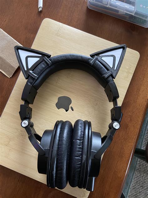 Modeled And Printed Cat Ear Attachments For My Headphones Because Why Not R3dprinting