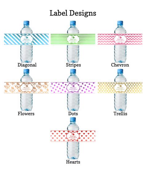 Custom Water Bottle Labels Real Metallic Print Lowest Price Guarantee