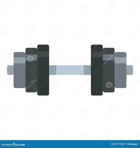 Dumbbell Icon Flat Style Stock Vector Illustration Of Lifting 79711183