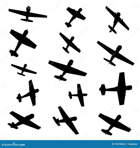 Airplane Silhouettes Stock Vector Illustration Of Airplane 37678564