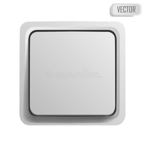 Wall Switch Button Realistic Vector Illustration Isolated On White