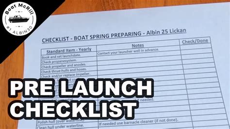 pre launch checklist launch checklist checklist boat stuff