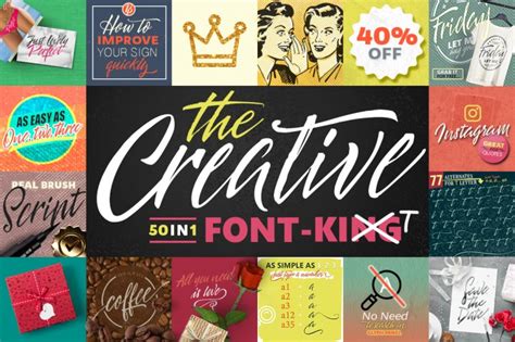 50 In 1 The Creative Font Blessedprint Thehungryjpeg Blog