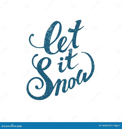 Let It Snow Font Winter Lettering Inspiration Stock Illustration