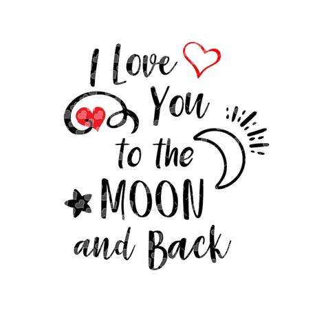 I Love You to the Moon and Back svg cut file | Etsy