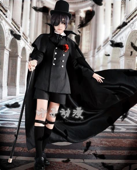 Anime Black Butler Cosplay Costumes Ciel Phantomhive Black Funeral Gown