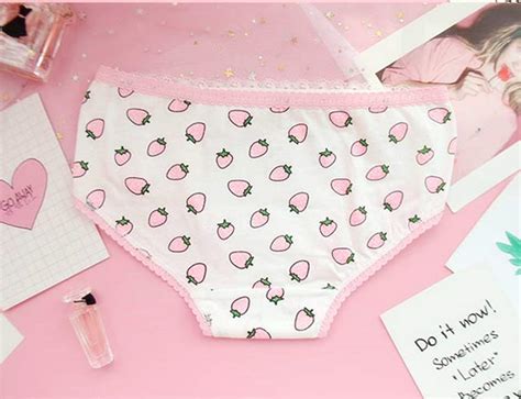 Yomorio Cute Lace Strawberry Panties Womens Anime Underwear Soft Low
