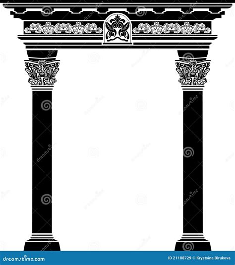 Classic Arch With Fiigree Column Stock Vector Illustration Of Black Grecian 21188729