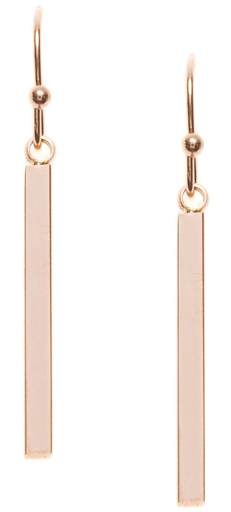 Dangle Bar Earrings Rose Gold Earrings Minimalist Design