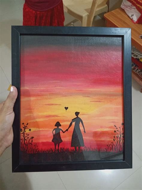 Sunset Mother Daughter Painting Mother Painting Diy Art Painting
