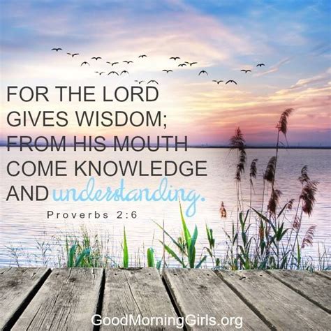 For The Lord Gives Wisdom From His Mouth Com Knowledge And
