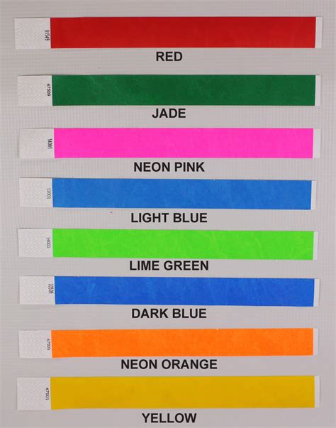 Buy 1 Solid Color Tyvek Wristbands