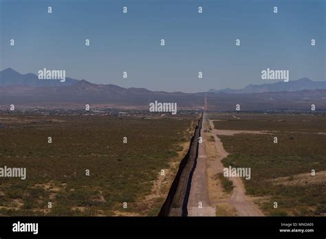 The Us And Mexican Border In Douglasville Arizona On The Other Side