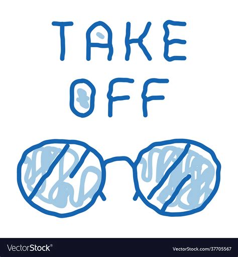 Take Off Glasses Doodle Icon Hand Drawn Royalty Free Vector