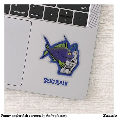 Funny Angler Fish Cartoon Sticker Zazzle Cartoon Stickers Design