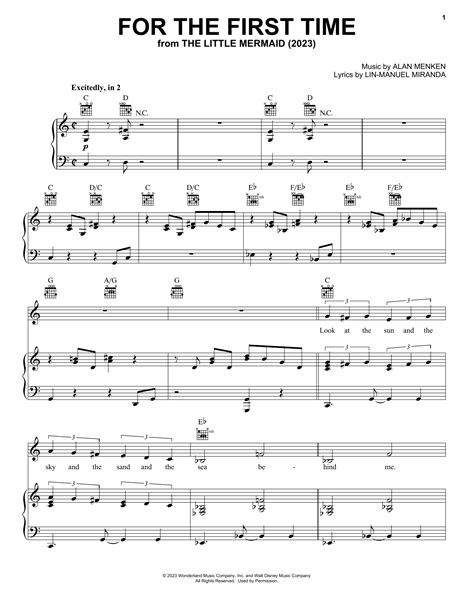 Halle Bailey For The First Time From The Little Mermaid 2023 Sheet Music Pdf Notes Chords