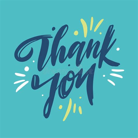 Thank You Hand Drawn Vector Lettering Thank You Card Vector