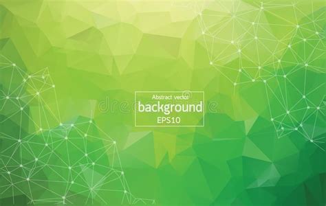 Abstract Multi Green Polygonal Space Background With Connecting Dots