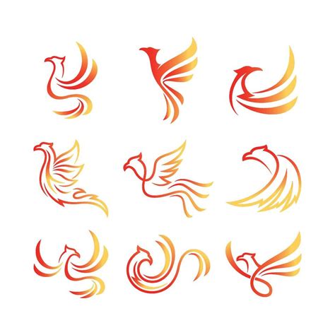 Set Of Phoenix Logo Phoenix Logo Vector Design Illustration Phoenix