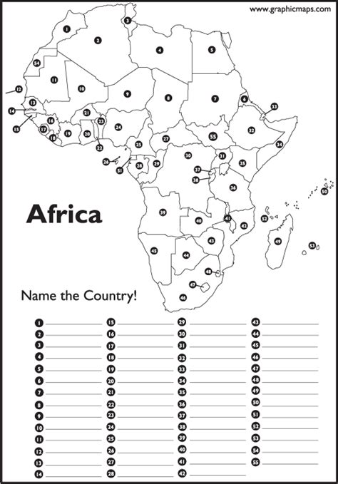 Africa Map Quiz Fill In The Blank Gretel Hildagarde