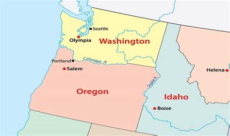 Mapa De Oregon Eua Destinos