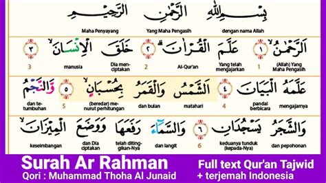 Surah ar rahman sangat merdu lengkap dengan huruf latin dan terjemahannya. Surah Ar Rahman Full text Arabic plus terjemahan perkata ...