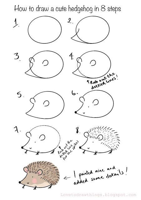 How To Draw A Cute Hedgehog Easy Doodle Art Art Drawings For Kids