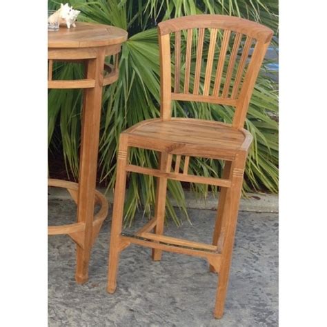 Shop Chic Teak Orleans Teak Wood Indoor Outdoor Bar Stool Chair