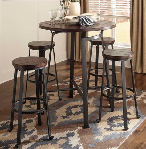 Bar height table bases bar height chairs pub table bases table height adjusters cast iron table bases high top table bases folding table 36 inch height durably constructed, these table bases feature strong columns that will effortlessly hold tabletops and keep them steady. Round Metal & Wood Pub Set | Chicago Furniture Stores