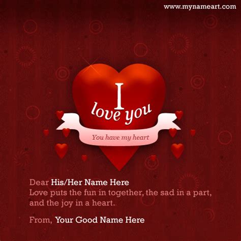 I painted your picture in my heart and each passing day the picture looks more beautiful happy valentines day my angel i love u. Write Couple Name On Valentines Day Wish Quotes Card Image ...
