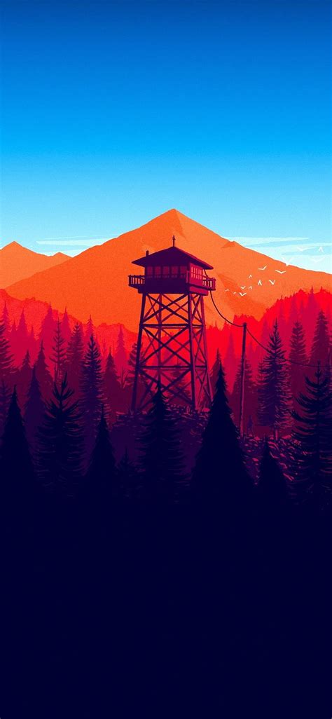 1125x2436 Firewatch Forest Mountains Minimalism Iphone Xsiphone 10