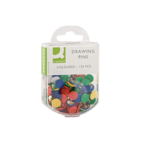 Q Connect Drawing Pins Coloured Pack 120 Hillcroft Supplies