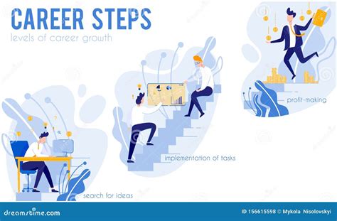 System Career Steps Levels Career Growth Vector Stock Vector