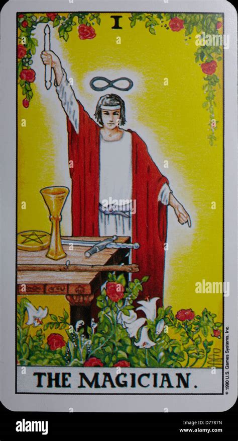 Tarot Card The Magician Stock Photo Alamy