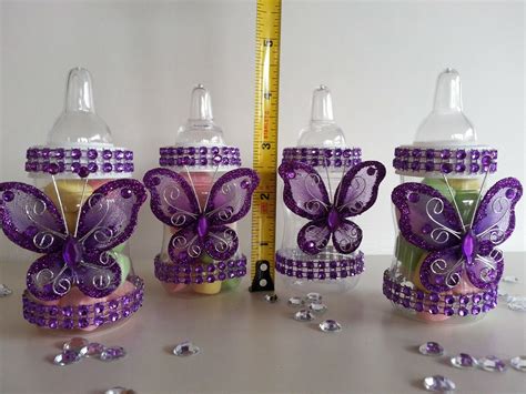 Choosing the best color scheme for a butterfly baby shower theme here are some tips for how to choose the colors for add yellow silk butterflies to a cluster of purple and lavender lanterns with invisible nylon thread in keeping with your butterfly theme. 12 Purple Fillable Butterfly Bottles Baby Shower Favors ...