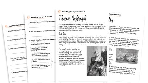 Florence Nightingale Ks1 Non Fiction Reading Comprehension Worksheets
