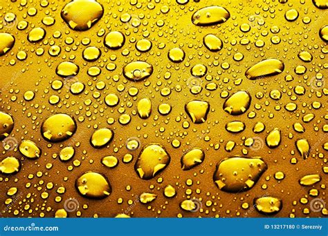 Gold Water Drops Stock Photo Image 13217180