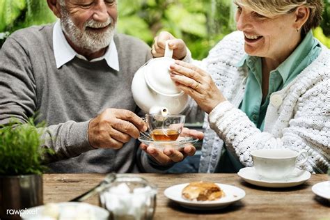 Download Premium Image Of Senior Couple Having An Afternoon Tea Break