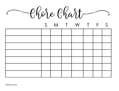 Printable Blank Chore Chart Template Printable Free Templates