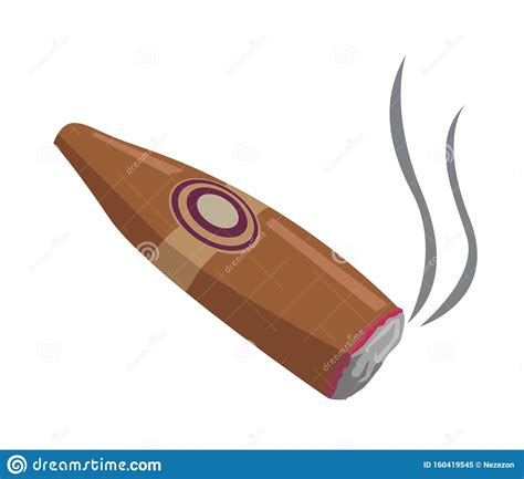 Cigar And Smoke On A White Background An Expensive Cuban Cigar Vector