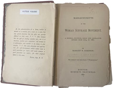 Massachusetts In The Woman Suffrage Movement First Edition By Women S Suffrage Harriet H