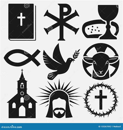Christian Symbols The Cross Of Jesus And The Shepherds Staff Cartoon