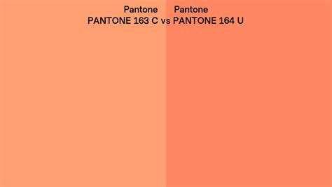 Pantone 163 C Vs Pantone 164 U Side By Side Comparison